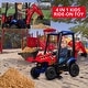 preview thumbnail 11 of 20, 4-in-1 12V Kids Ride on Tractor Excavator Bulldozer with Remote Control