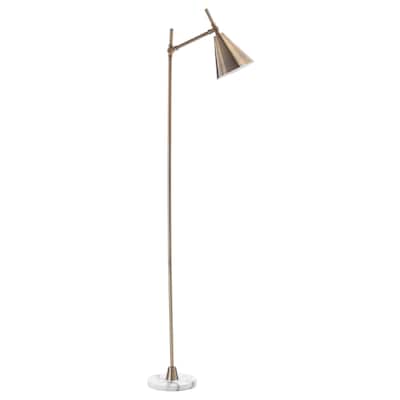Alden Decor Frasier Iron Floor Lamp, Brass