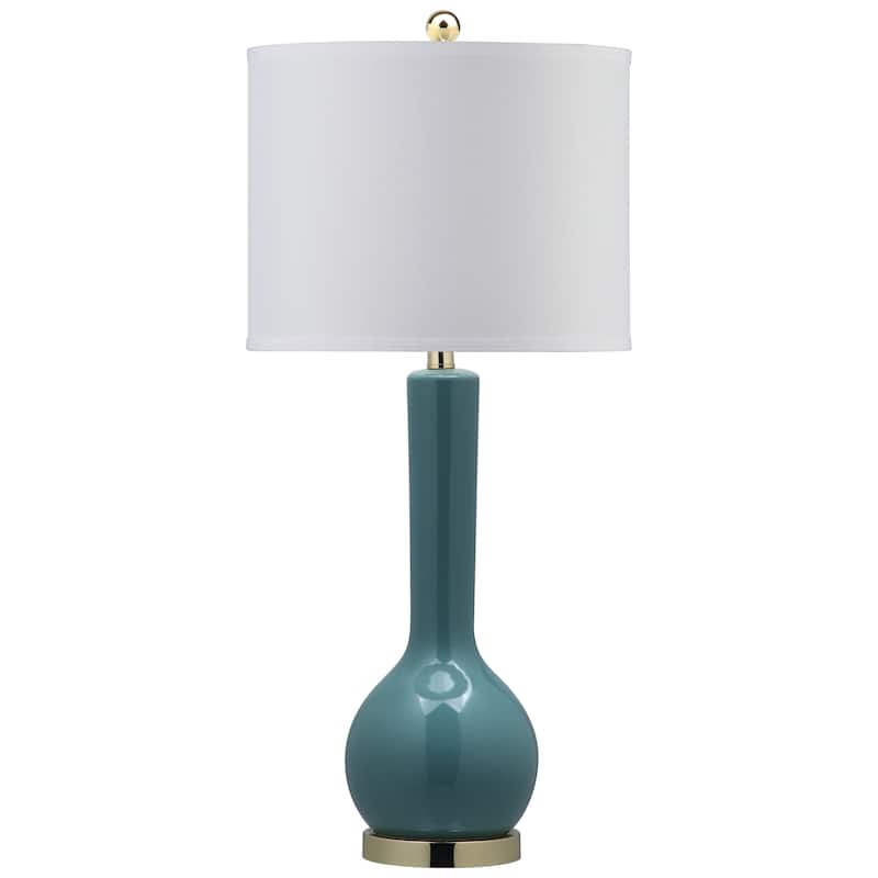 SAFAVIEH Lighting Brigid 31-inch Long Neck Ceramic White Table Lamp (Set of 2) - 14"x14"x30.5" - 14Wx14Dx31H