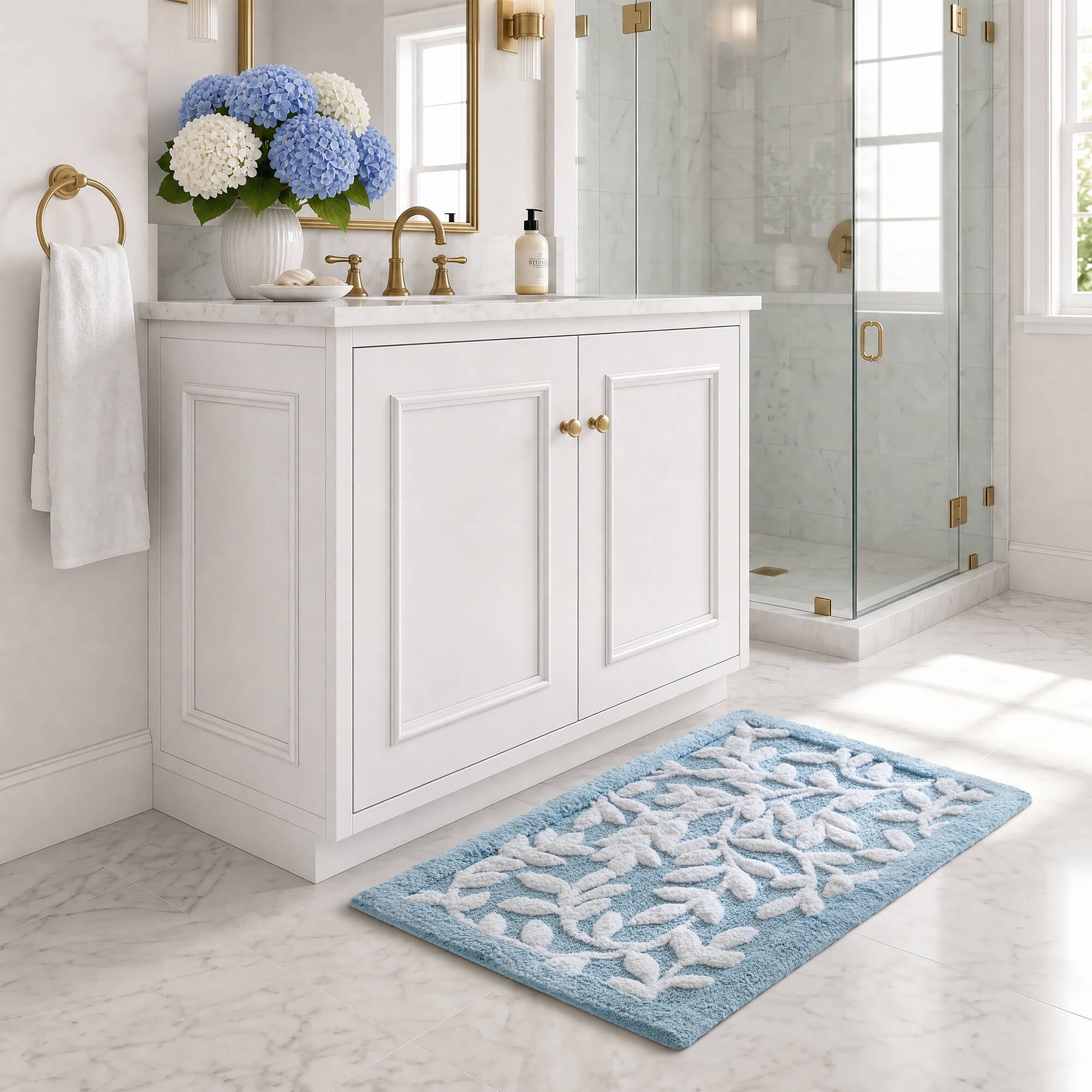 Madison Park Serene 100% Cotton Floral Tufted Bath Rug