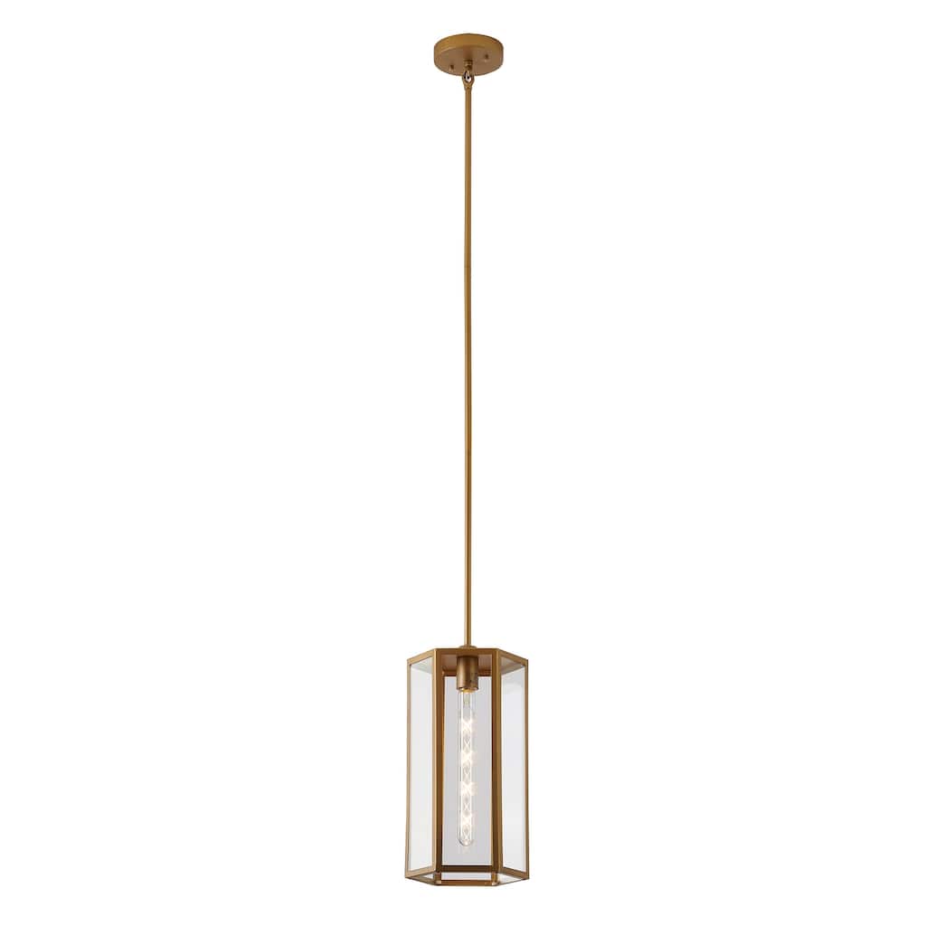 Brass Iron Outdoor Pendant With Clear Glass Shade