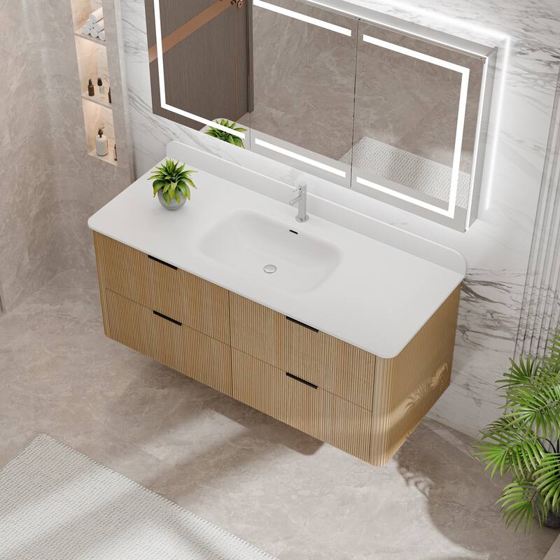 Modland 48" Fluted Floating Vanity with Sink - 48 inch