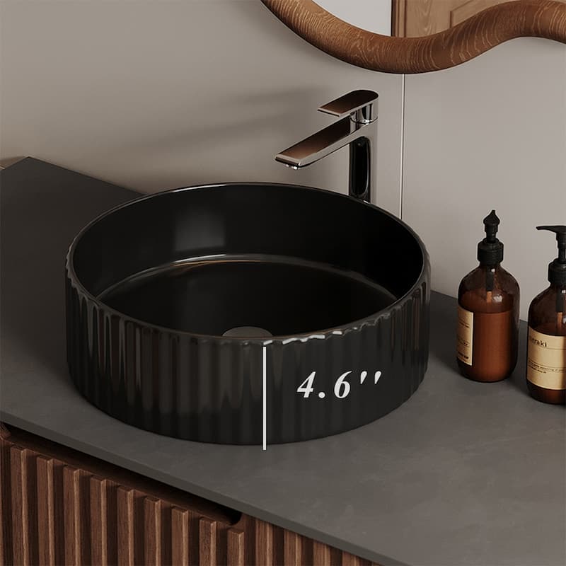 35.43" Floating Single Bathroom Vanities, Solid Wood, Grey Sintered Stone top