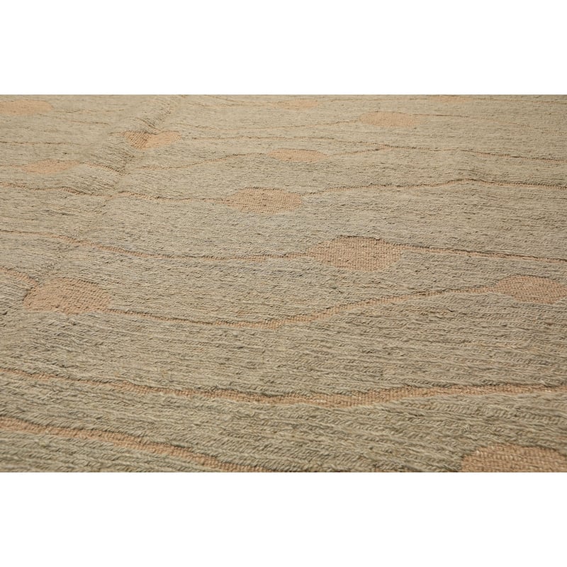 8x11 Hand Knotted Wool Moss Contemporary Flatweave Calvin Klein Rug - 8' x 11'