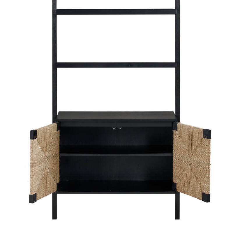 Nathan James Theo Open Shelf Industrial Bookcase with Drawers or Cabinets