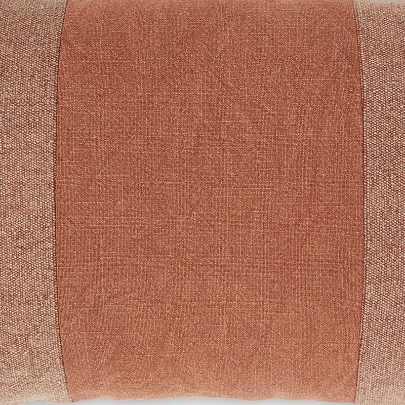 Ako Lumbar Pillow Set of 4, 14 x 22 Slim, Stonewashed Striped, Spice Pink