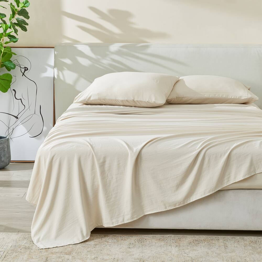 Patina Vie Maison Pre-Washed Microfiber Ultra-Soft Solid Bed Sheet Set