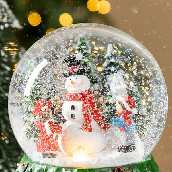 タイムセール 半額 Glitzhome Snowflakes Musical Lighted Resin Christmas 150mm その他