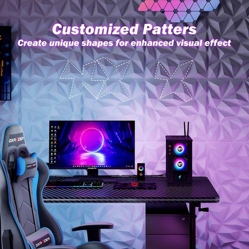 Costway 20/40 Pack 3D Wall Panels PVC Diamond Textured Wall Tiles for