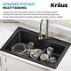 preview thumbnail 26 of 33, KRAUS Quarza Granite 33 inch 60/40 Undermount Drop-in Kitchen Sink