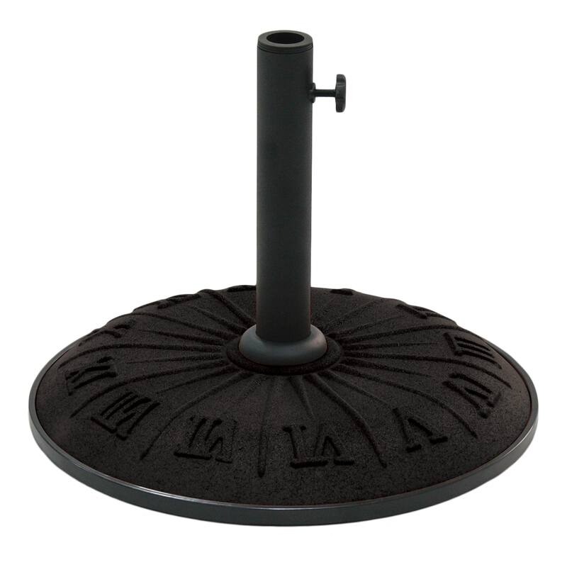 Textured Sundial 33-pound Resin Compound Umbrella Base - Black