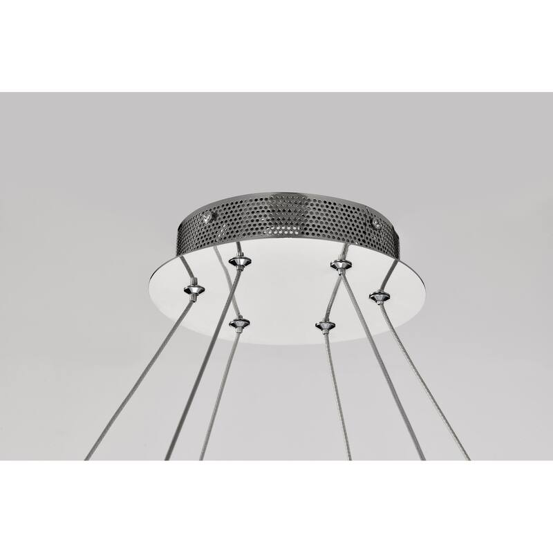 Nova LED 36 Inch Round Pendant Polished Nickel Finish K9 Crystal - Polished Nickel
