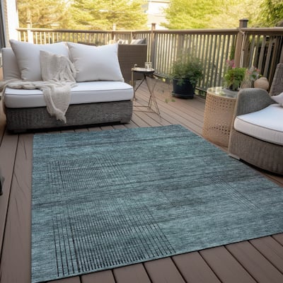 Machine Washable Indoor/ Outdoor Chantille Contemporary Imprints Rug
