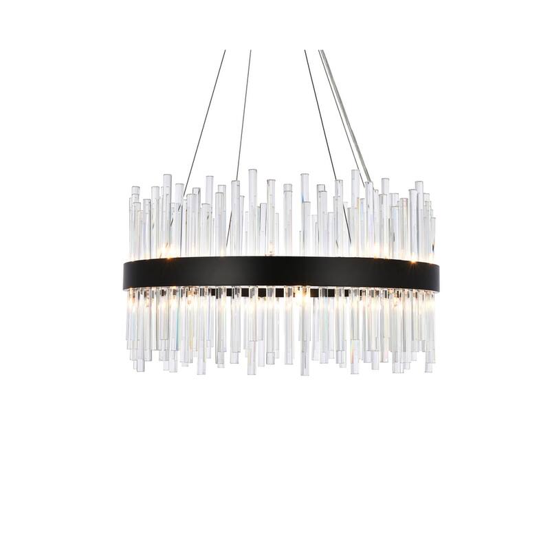 Indigo Home round crystal pendant in black