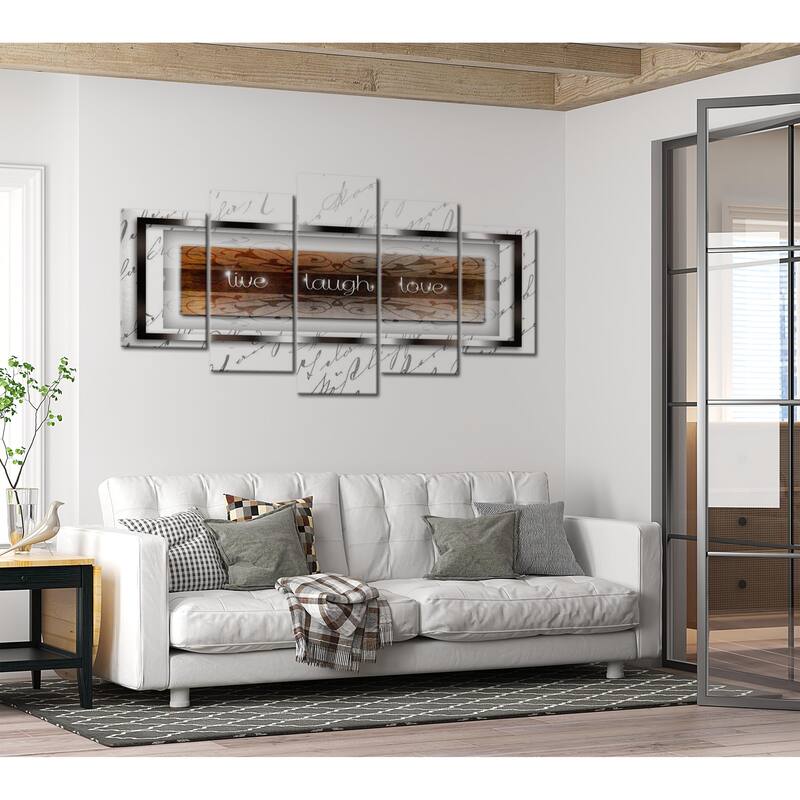 Glam Canvas Wall Art - Live Laugh Love - 5 Pieces