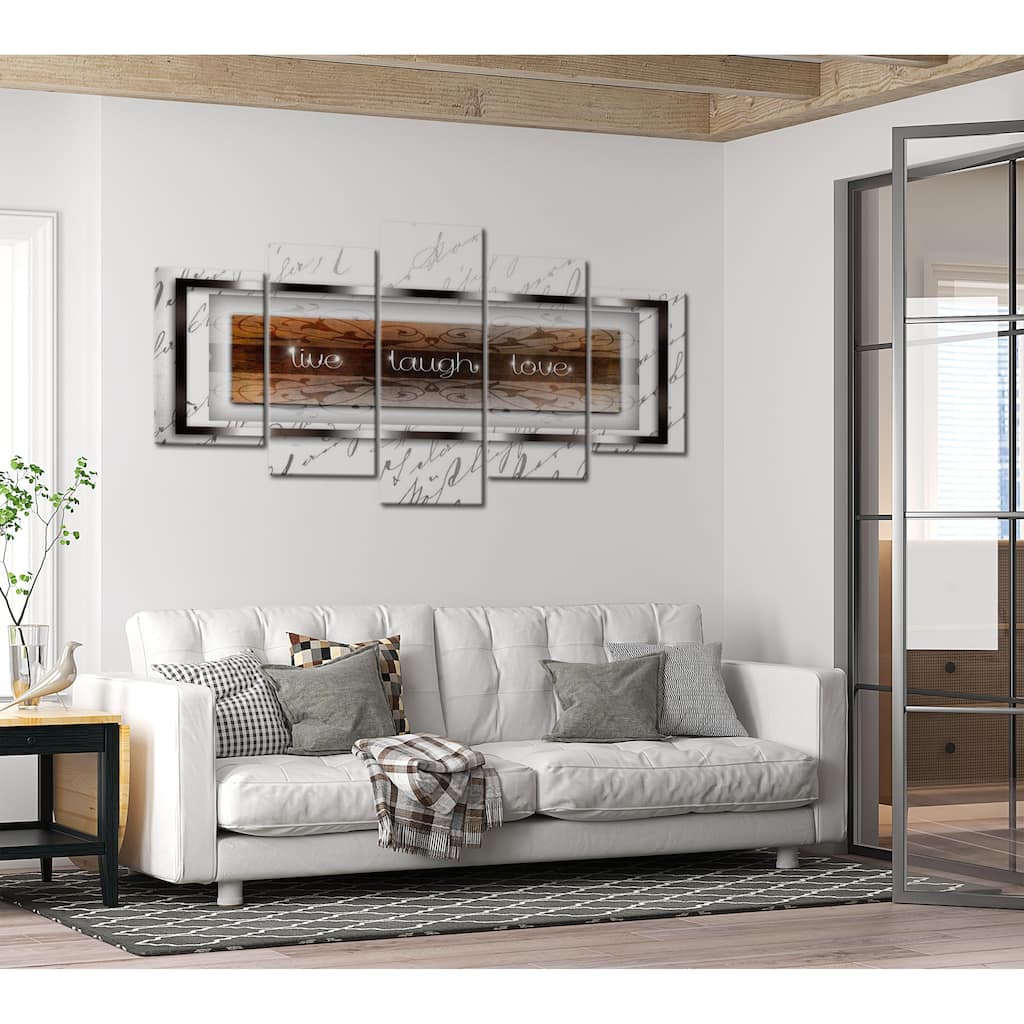 Glam Canvas Wall Art - Live Laugh Love - 5 Pieces