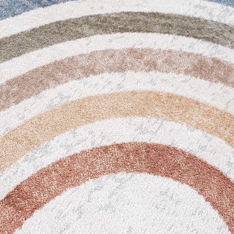 Hauteloom Giza Living Room, Bedroom Machine Washable Area Rug - Traditional - Dark Blue, Light Blue, Olive - 2' x 3'