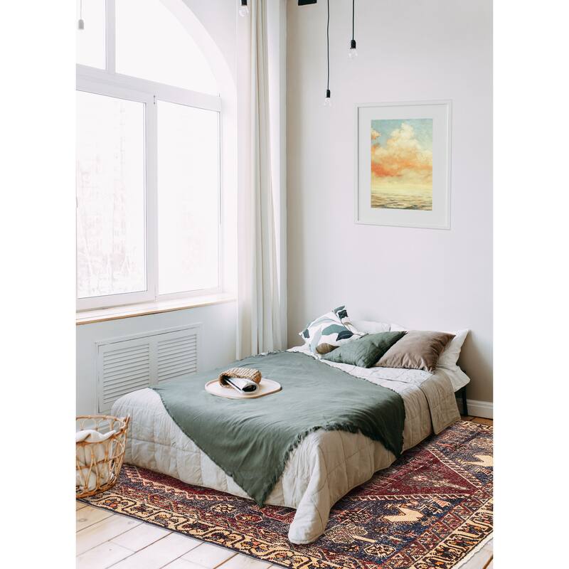 ECARPETGALLERY Hand-knotted Antalya Vintage Dark Red Wool Rug - 4'7 x 6'4