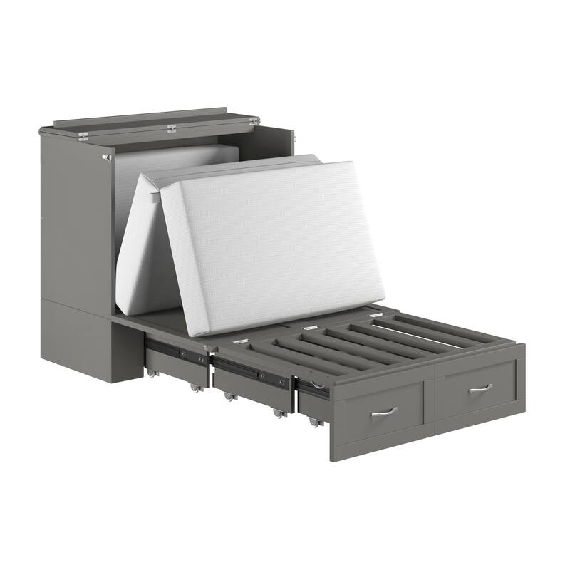 Hamilton Murphy Bed Chest with Storage Drawer and Built-In Charger