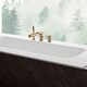 preview thumbnail 4 of 18, Deck Mounted Roman Tub Faucet with Hand Shower Brushed Gold