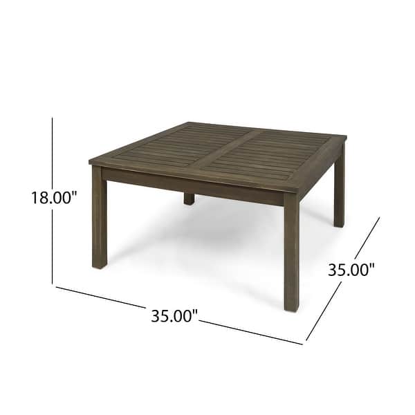 dimension image slide 1 of 2, Perla Outdoor Acacia Wood Coffee Table by Christopher Knight Home