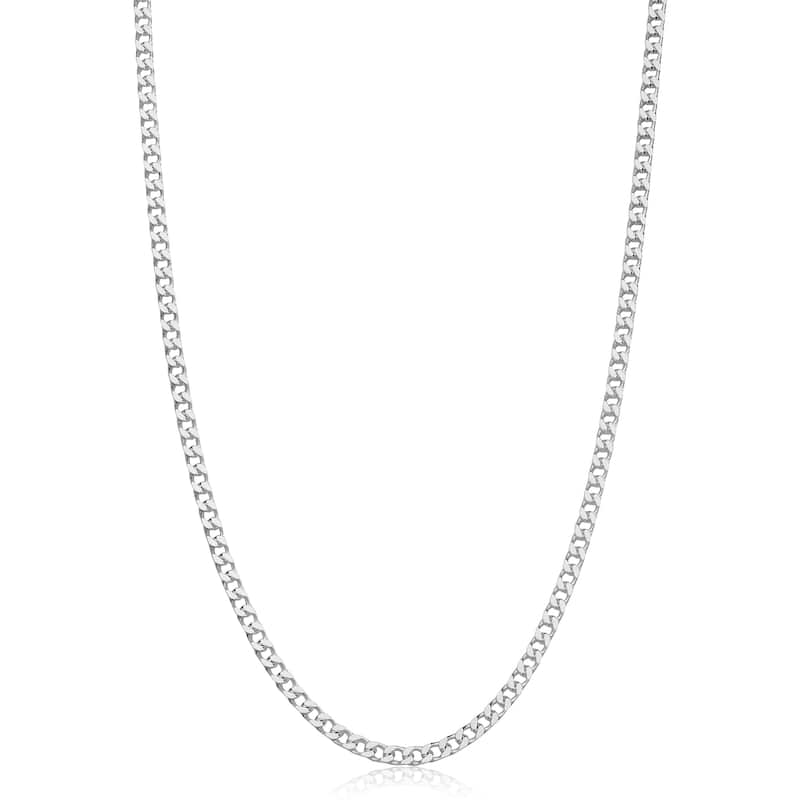 Fremada Sterling Silver Classic Curb Link Chain Necklace for Men and Women (2.3, 3.5 or 5.6 millimeters)
