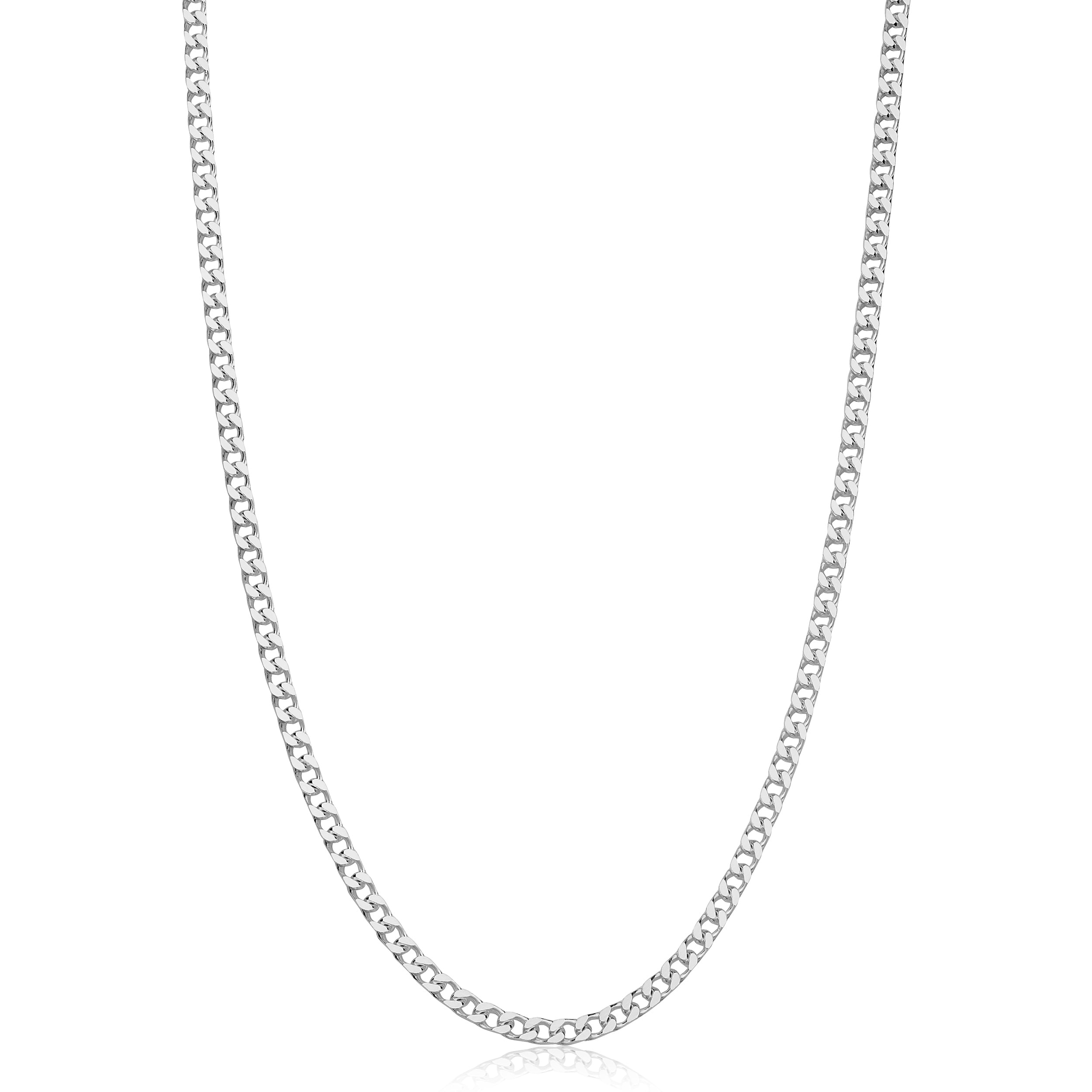 Au Naturale Sterling Silver Classic Curb Link Chain Necklace for Men and Women (2.3, 3.5 or 5.6 millimeters)