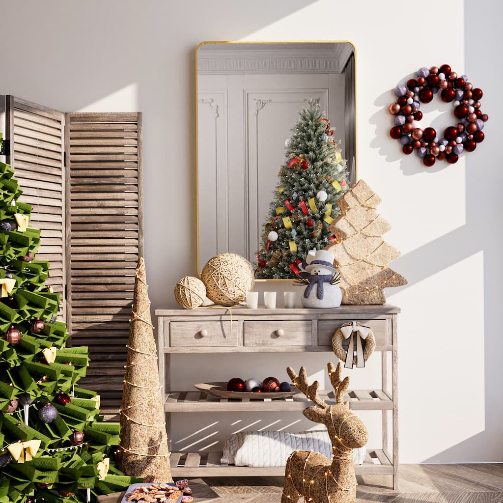 Wall Mount Bathroom Rectangle Vanity Mirror (Horizontal/Vertical)