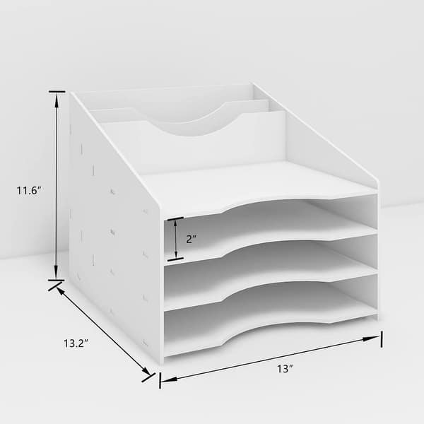Office White Desktop Organizer Paper File Rack - Bed Bath & Beyond ...