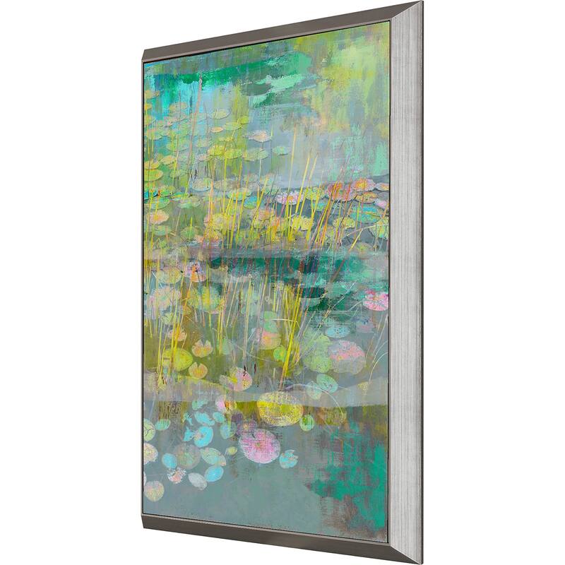 Reeds and Lilies II Framed Art Giclee - No Glass - Blue