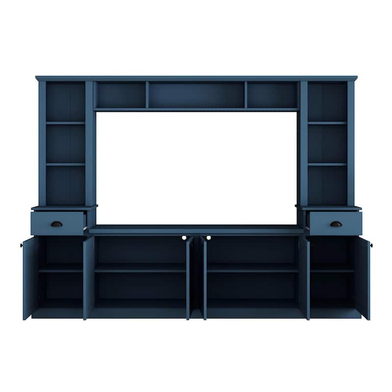 Modern 4-Piece Entertainment Wall Unit Set, Large TV Stand Media Console for TVs Up to 75"