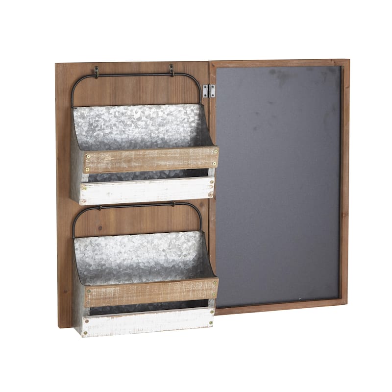 Wood Magazine Rack Holder - Brown - Roche River Decor