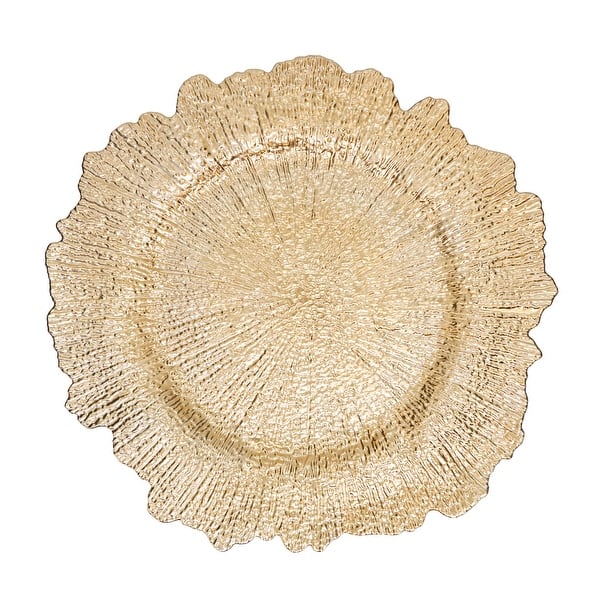 slide 2 of 22, Radiant Elegance Starburst Charger (Set of 4) Gold - 4 Piece