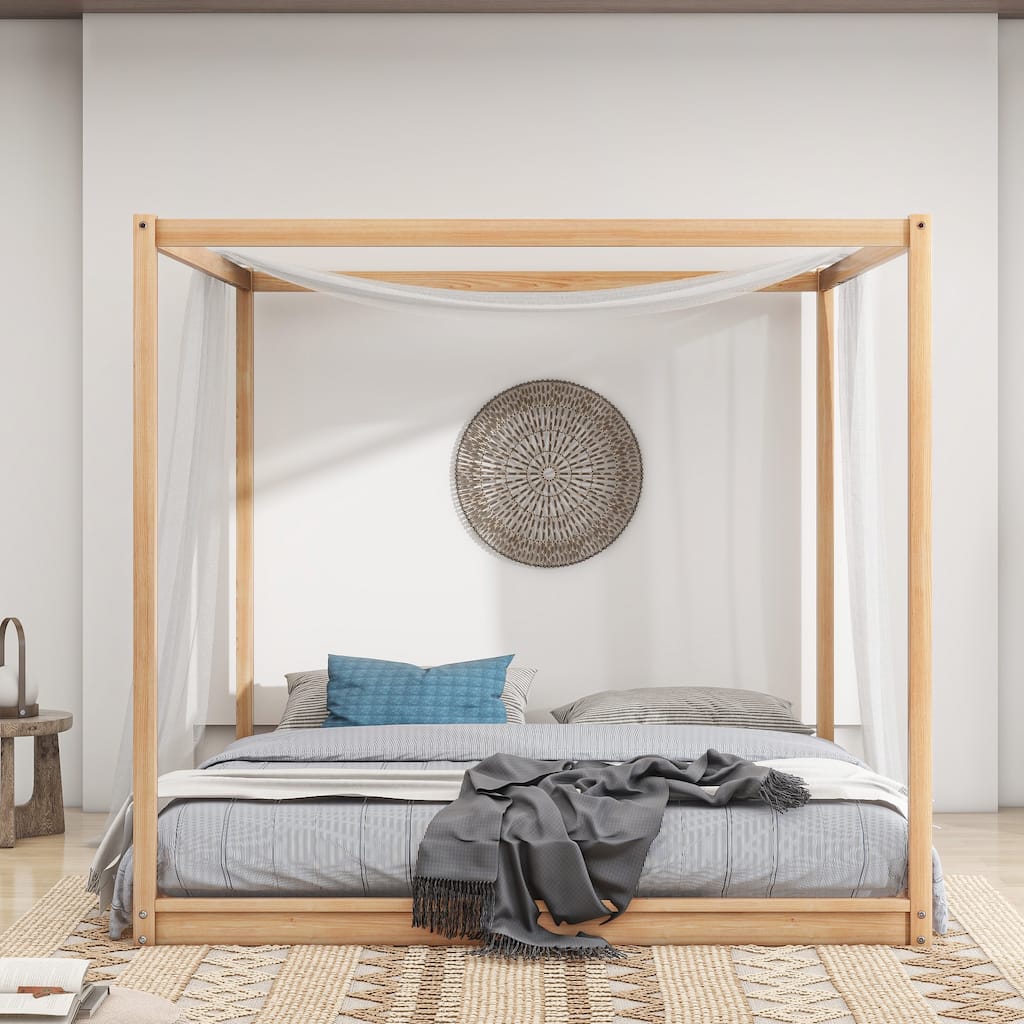Platform Bed with Headboard and Support Legs