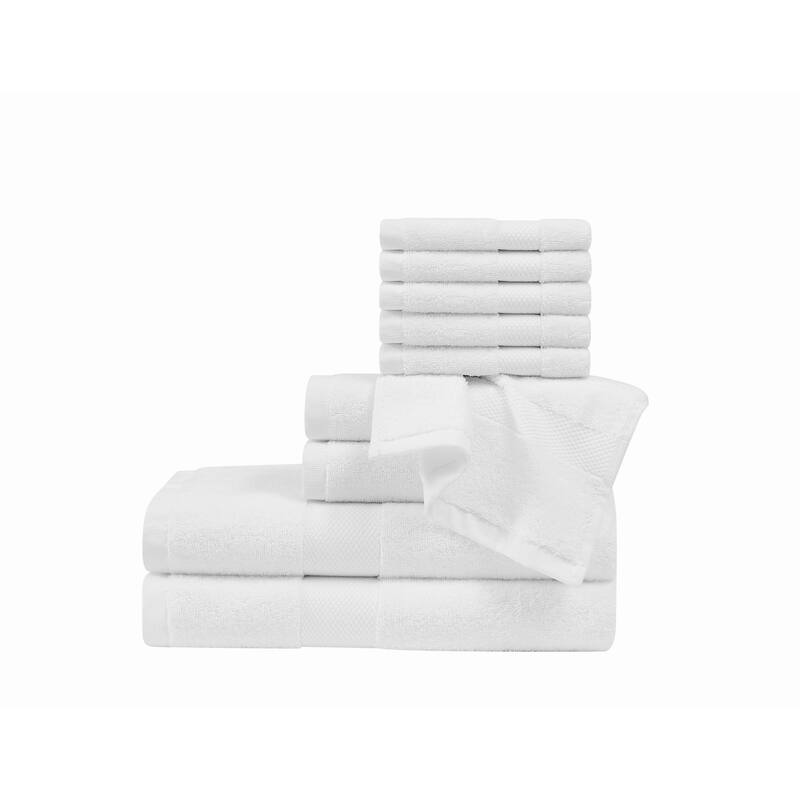 Cannon Luxe Turkish Cotton 10 Piece Towel Set - White