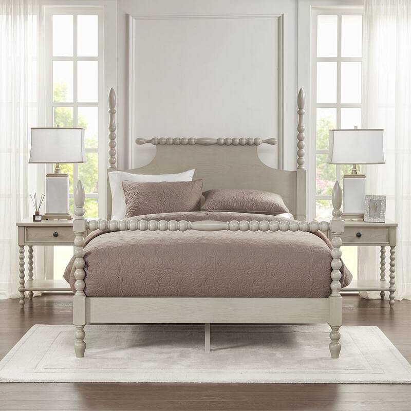 Beige Nightstand with 1-drawer 1-Shelf
