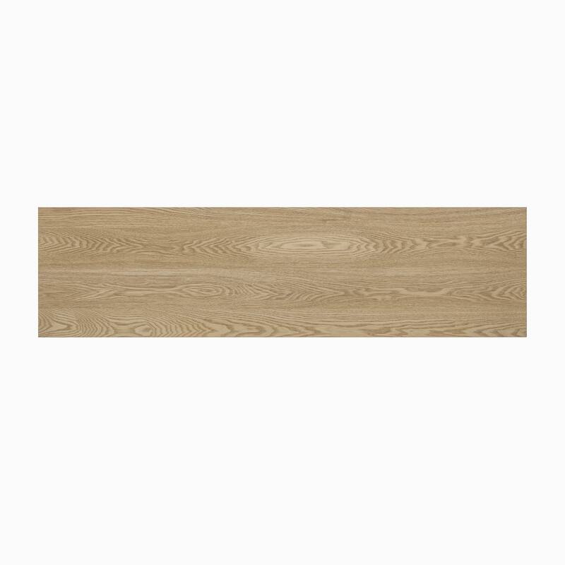 Modern Curved Design Ash Veneer Console Table with Lower Shelf, for Entryway Hallway Living Room, Foyer, Corridor