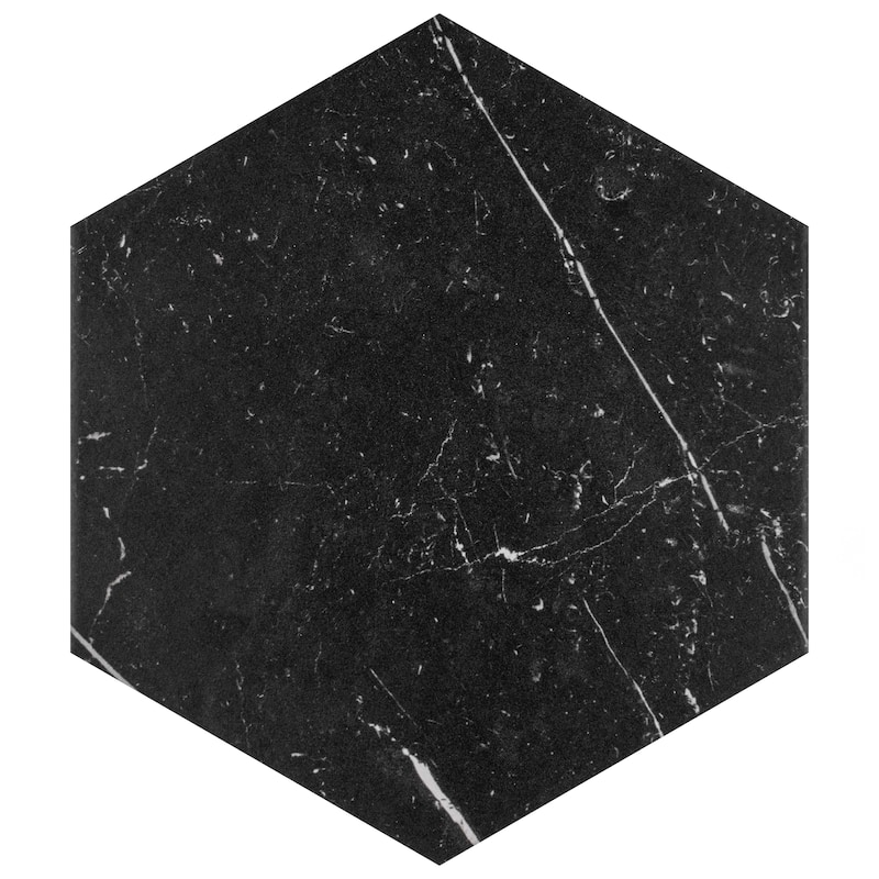 Merola Tile Timeless Marquina Hex 8-5/8" x 9-7/8" Porcelain Floor and Wall Tile