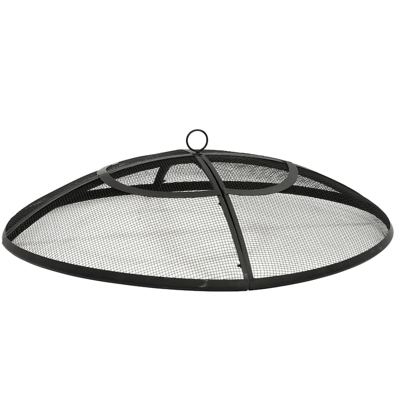 Sunnydaze Round Outdoor Fire Pit Spark Screen - 30" Diameter