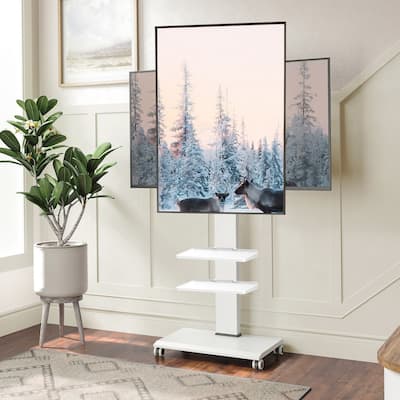 FITUEYES Rolling TV Stand for 32-70 inch TVs with Wheels,Horizontal and Vertical Swivel