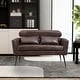 preview thumbnail 6 of 48, Loveseat With 2 Throw Pillows,Black Metal Legs Dark Brown