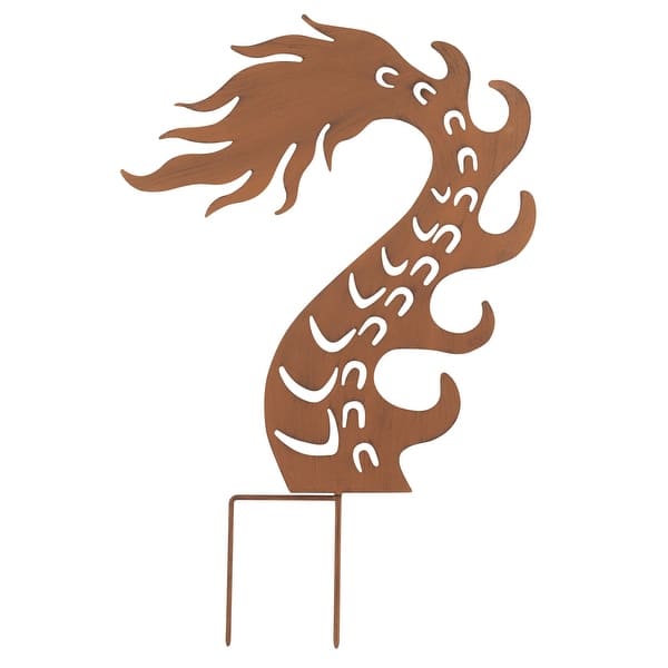 Art Artifact Dragon Garden Stakes Set Three Piece Lawn Ornament Yard Decor Brown 40 Inch Overstock 31720977