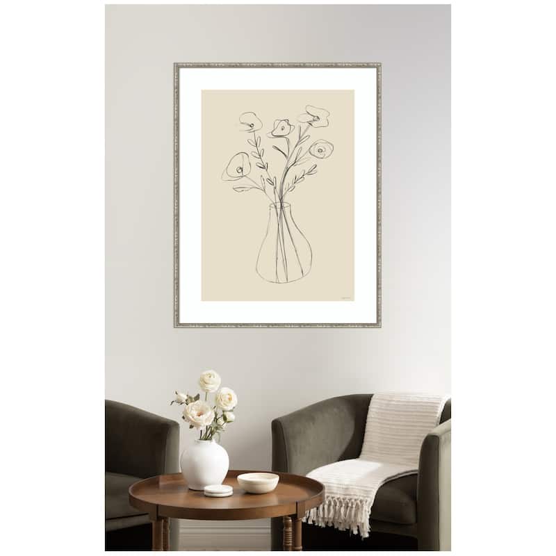 Kate and Laurel Floral Vase by Gabrielly Guedes Framed Wall Art Print