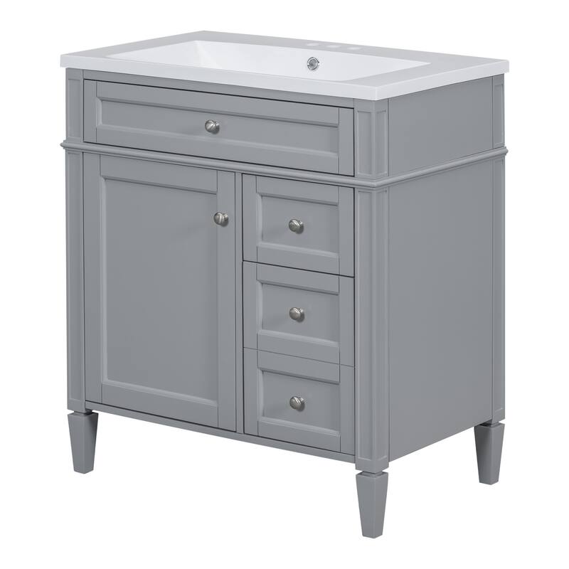 30"Wall Mounted Bathroom Vanity with Resin Sink
