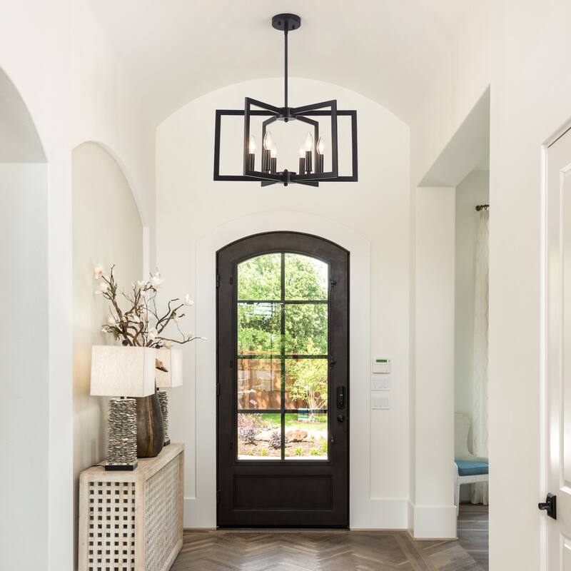 6-Light Candlestick Hanging Linear Foyer Chandelier Lighting for Dining Room Kitchen Island