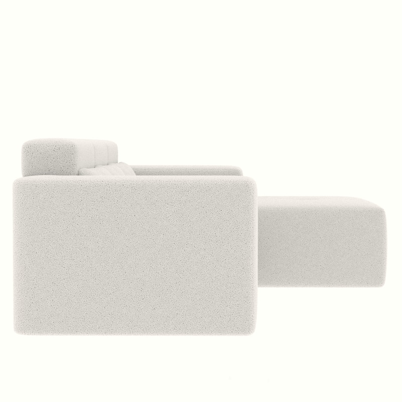 109" Teddy Fabric L-Shaped Sectional Sofa, No Assembly