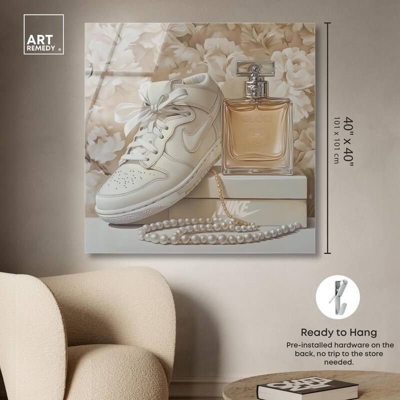 White Sneakers and Pearls Acrylic by Art Remedy, Ready to Hang