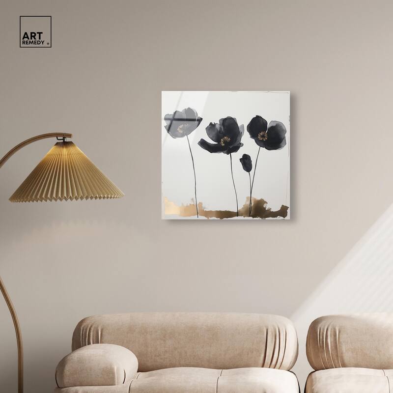 Nocturnal Flowers I Acrylic by Art Remedy, Ready to Hang