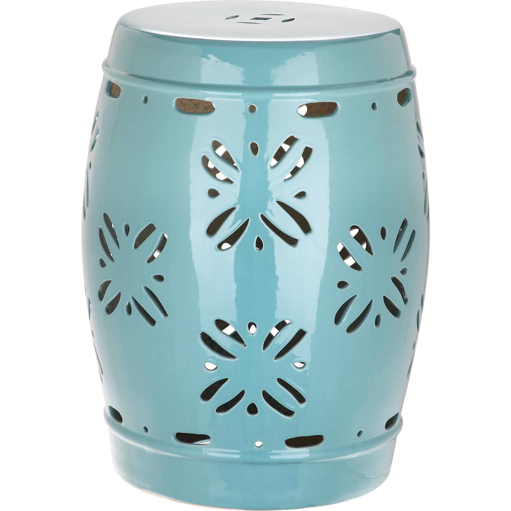 SAFAVIEH Kattie Aqua Ceramic Decorative Garden Stool