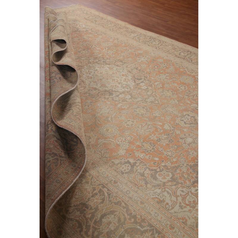 Traditional Kashan Persian Rug Hand-knotted Vintage Wool Carpet - 8'4" x 11'5"